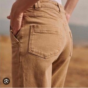 Sezane Manu Pantalon Pants Denim size 42 10 tan